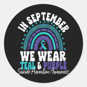 Kids In September We Wear Teal And Purple Suicide Classic Round Sticker