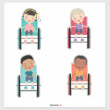 Kids in Wheelchair Stickers 2