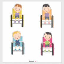 Kids in Wheelchair Stickers 4