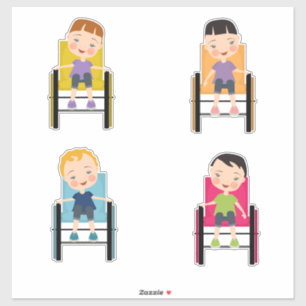 Kids in Wheelchair Stickers 4