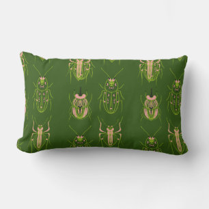 Kids Insect Bug Beetle Hand Drawn Pattern Lumbar Cushion
