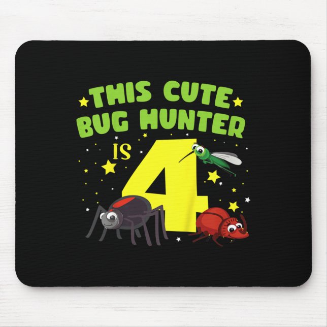 Kids Insects Quote For 4 Year Old Bug Lover Mouse Pad (Front)