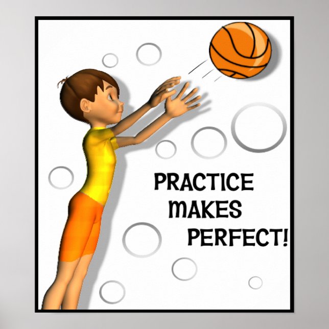 Kids Inspirational Basketball Poster (Front)