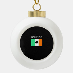 Kids Ireland Shirt Irish Flag Shirt St Patricks Da Ceramic Ball Christmas Ornament