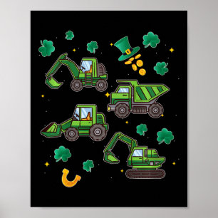 Kids Irish Construction Truck Crane Toddler Boys S Poster