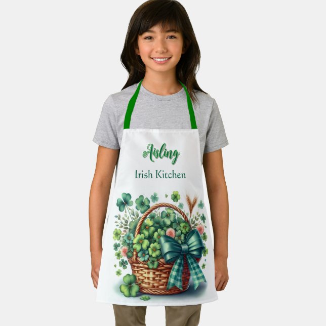 Kids Irish Shamrocks  Personalised Apron (Insitu)