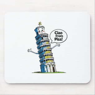 Kids Italy Leaning Tower Pisa ciao From Pisa' Girl Mouse Pad