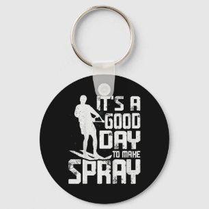 Kids It's A Good Day To Make Spray Funny Water Ski Key Ring