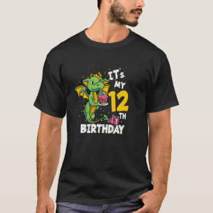 Kids Its My12th Birthday 12 Year Old Dragon Birthd T-Shirt