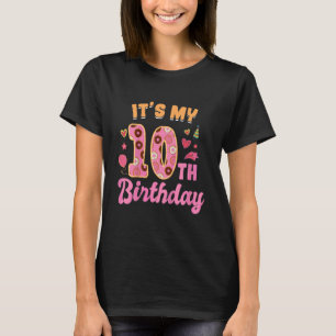 Kids It's My 10rd Birthday Sweet Doughnut Happy 10 T-Shirt