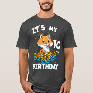 Kids Its My 10th Birthday Ten Year Old Vulpine Fo T-Shirt