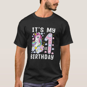 Kids It's My 1st Birthday Unicorn  Kid 1 Year Old  T-Shirt