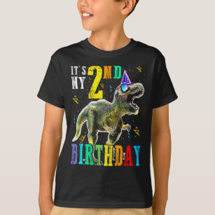 Kids It's My 2nd Birthday Happy 2 Year Dinosaur Sh T-Shirt