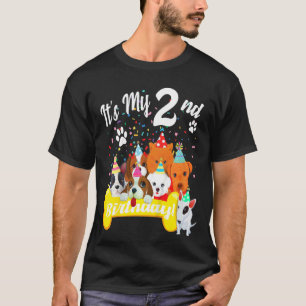 Kids Its My 2nd Birthday Toddler Girl With Dogs T T-Shirt