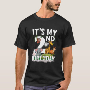 Kids It's My 2nd Birthday Zoo Jungle Safari 2 Year T-Shirt