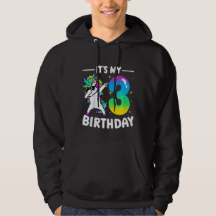 Kids It's My 3 Birthday Dabbing Unicorn Hoodie