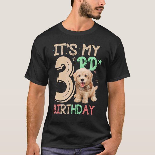 Kids It's My 3rd Birthday Dog  Theme 3 Years Old P T-Shirt (Front)