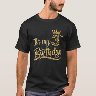 Kids It's My 3rd birthday Girl 3 Yrs Old Birthday  T-Shirt