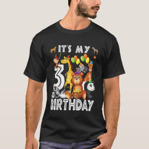 Kids Its My 3rd Birthday Safari Jungle Animals 3 T-Shirt