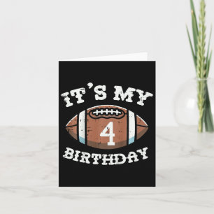 Kids Its My 4th Birthday American Football 4 Year Card