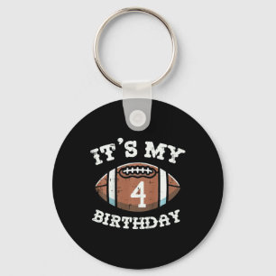 Kids Its My 4th Birthday American Football 4 Year  Key Ring