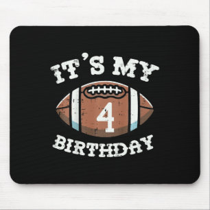 Kids Its My 4th Birthday American Football 4 Year Mouse Pad