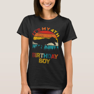 Kids It's My 4th Birthday Boy Dinosaur Rex Four Ye T-Shirt