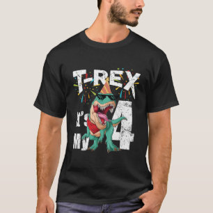 Kids It's My 4Th Birthday Dinosaur T Rex Party 4 Y T-Shirt