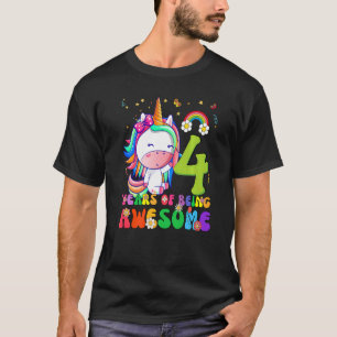 Kids It's My 4th Birthday Unicorn Birthday Girls T-Shirt