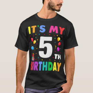 Kids It'S My 5Th Birthday 5 Five Happy Birthday Bo T-Shirt