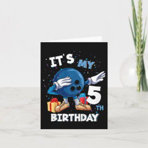 Kids Its My 5th Birthday 5 Year Old Bowling Birthd Card