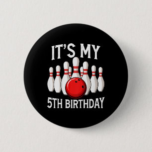 Kids It's My 5th Birthday Bowling Bowler 5 Years O 6 Cm Round Badge