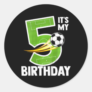 Kids It's My 5th Birthday Boy Soccer Ll 5 Year Old Classic Round Sticker