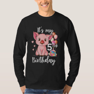 Kids It's My 5th Birthday Cute Pigs For Toddler T-Shirt