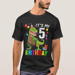 Kids It's My 5Th Birthday Happy 5 Year Rex Boys T-Shirt