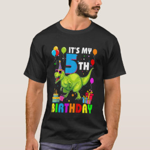 Kids It's My 5th Birthday Happy 5 Year Rex T-Shirt