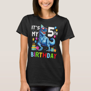 Kids It's My 5th Birthday Happy 5 Year Rex T-Shirt