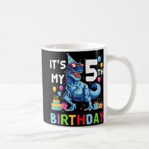 Kids It's My 5th Birthday Happy 5 Year T-Rex Coffee Mug