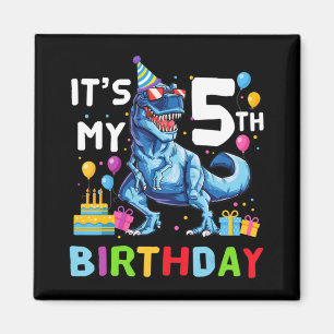 Kids It's My 5th Birthday Happy 5 Year T-Rex   Magnet