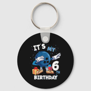 Kids Its My 6th Birthday 6 Year Old Bowling Birthd Key Ring