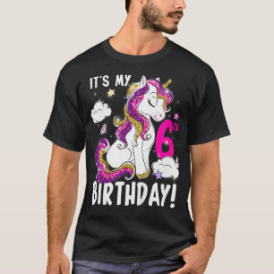 Kids It's My 6th Birthday Unicorn T-Shirt