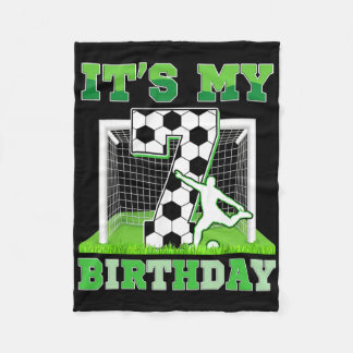 Kids It's My 7 Birthday Boy Funny 7yr Birthday Soc Fleece Blanket
