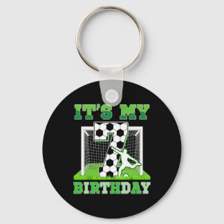 Kids It's My 7 Birthday Boy Funny 7yr Birthday Soc Key Ring