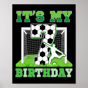 Kids It's My 7 Birthday Boy Funny 7yr Birthday Soc Poster