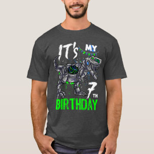 Kids Its My 7th Birthday 7 Year Old Dino TRe Birth T-Shirt