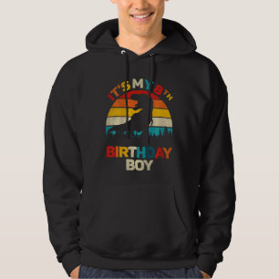Kids It's My 8th Birthday Boy Dinosaur Eight Year Hoodie