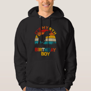 Kids It's My 8th Birthday Boys Dinosaur Rex Eight Hoodie