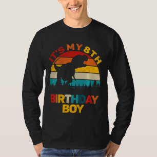 Kids It's My 8th Birthday Boys Dinosaur Rex Eight T-Shirt