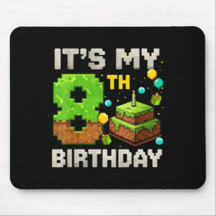 Kids It's My 8th Birthday Gamer Pixel Birthday Boy Mouse Pad
