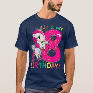 Kids Its My 8th Birthday Unicorn 8 year old Birthd T-Shirt